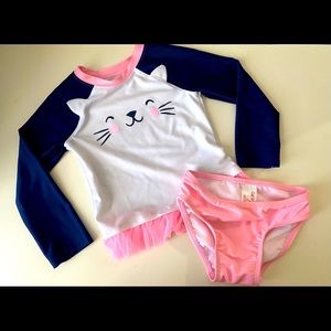 Two piece rash guard swimsuit